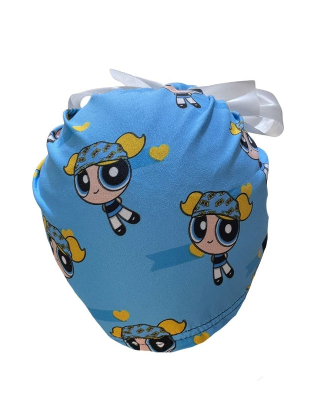 Gorro Quirúrgico Medico - Chicas Super Poderosas - Listón - Celeste