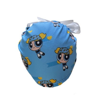 Gorro Quirúrgico Medico - Chicas Super Poderosas - Listón - Celeste