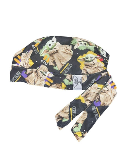 Gorro Medico Quirúrgico - Baby Yoda - Grogu - Mandalorian - Negro