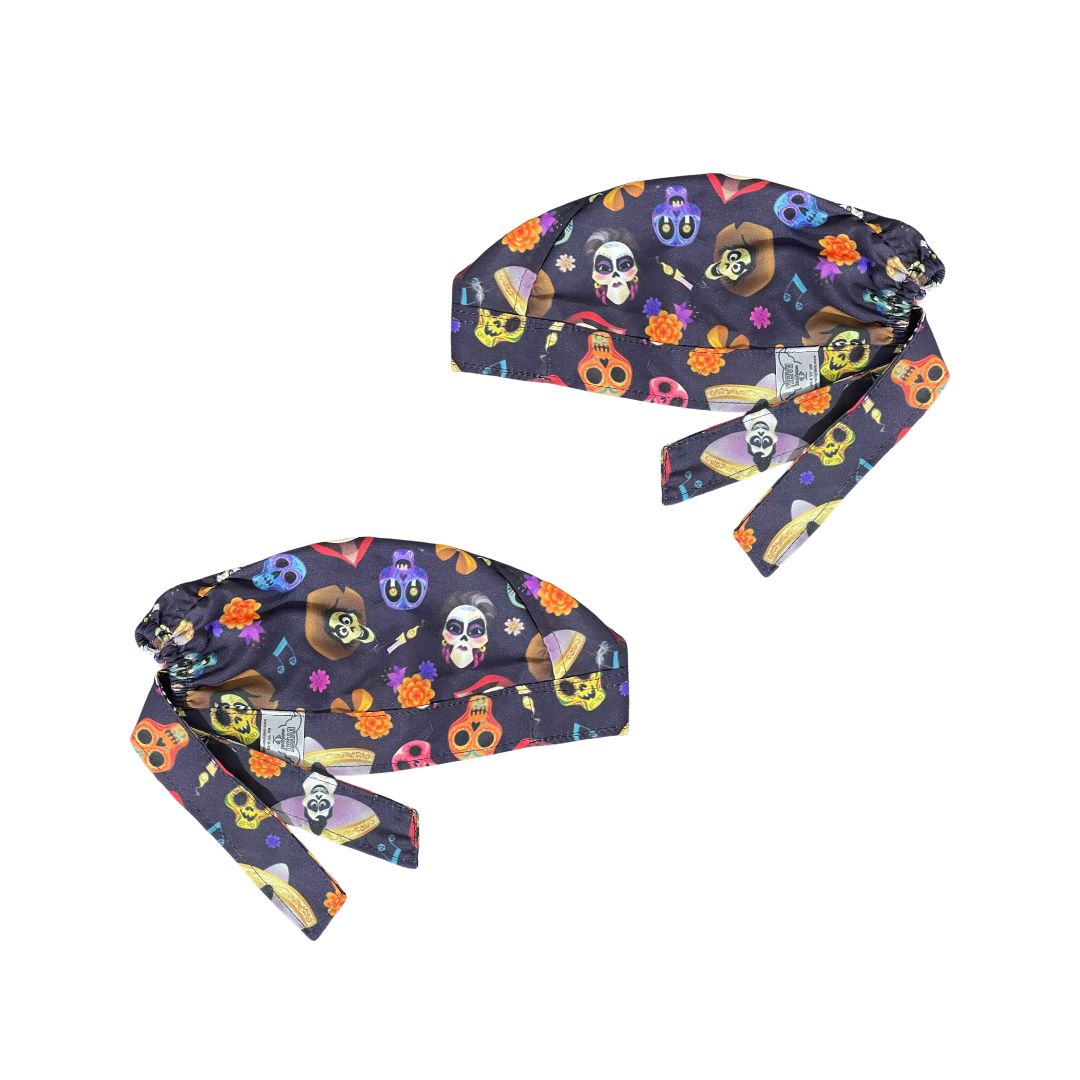 Gorro Medico Quirúrgico - Día De Muertos - Coco 2 - Negro