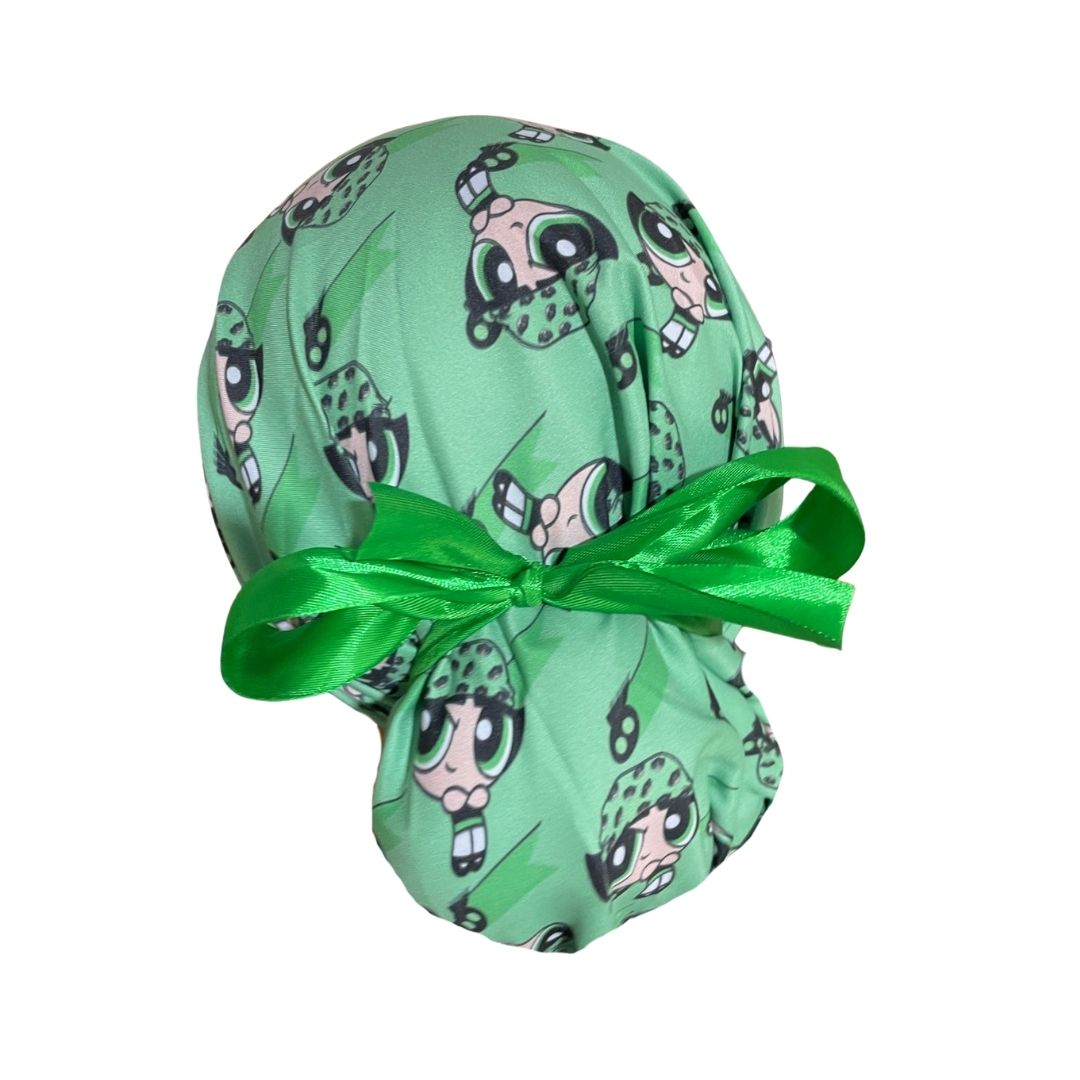 Gorro Quirúrgico Medico - Chicas Super Poderosas - Listón - Verde - Bellota