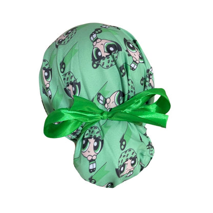 Gorro Quirúrgico Medico - Chicas Super Poderosas - Listón - Verde - Bellota