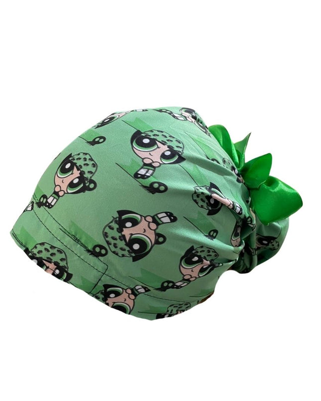 Gorro Quirúrgico Medico - Chicas Super Poderosas - Listón - Verde - Bellota