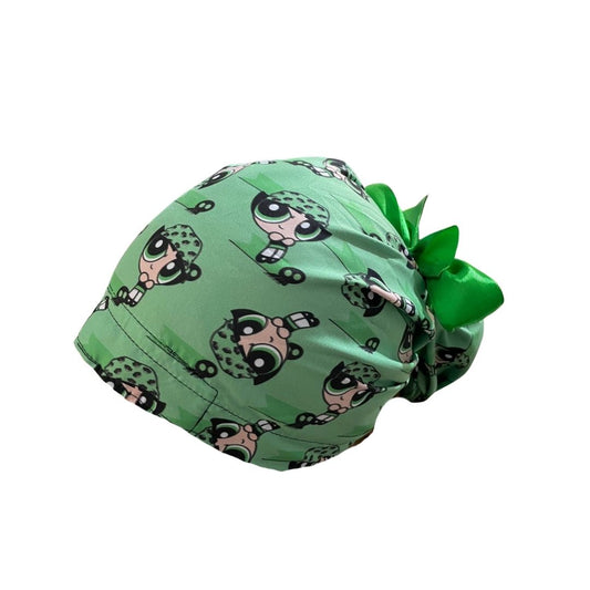 Gorro Quirúrgico Medico - Chicas Super Poderosas - Listón - Verde - Bellota