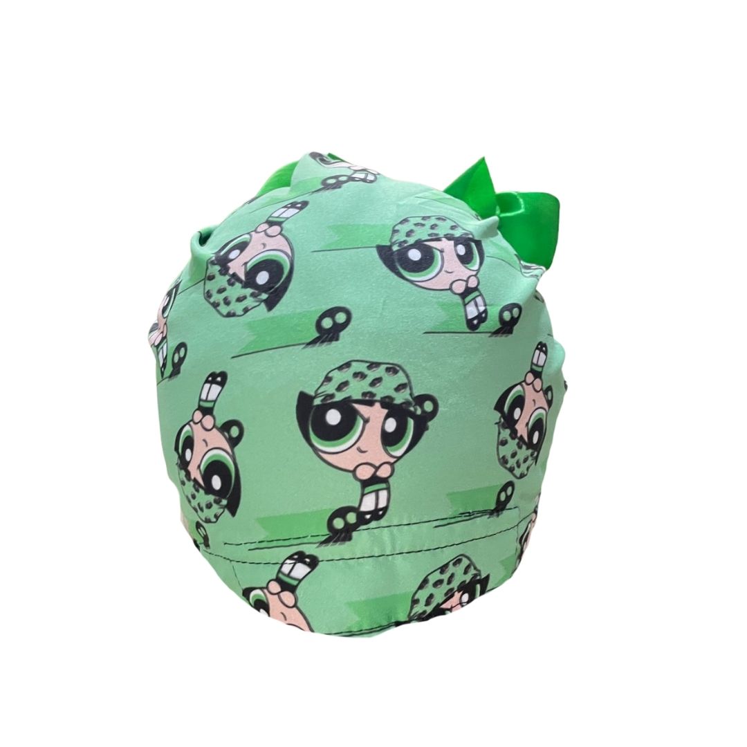 Gorro Quirúrgico Medico - Chicas Super Poderosas - Listón - Verde - Bellota