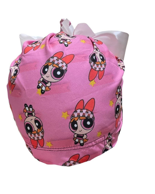 Gorro Quirúrgico Medico - Chicas Super Poderosas - Listón - Rosa - Bombón