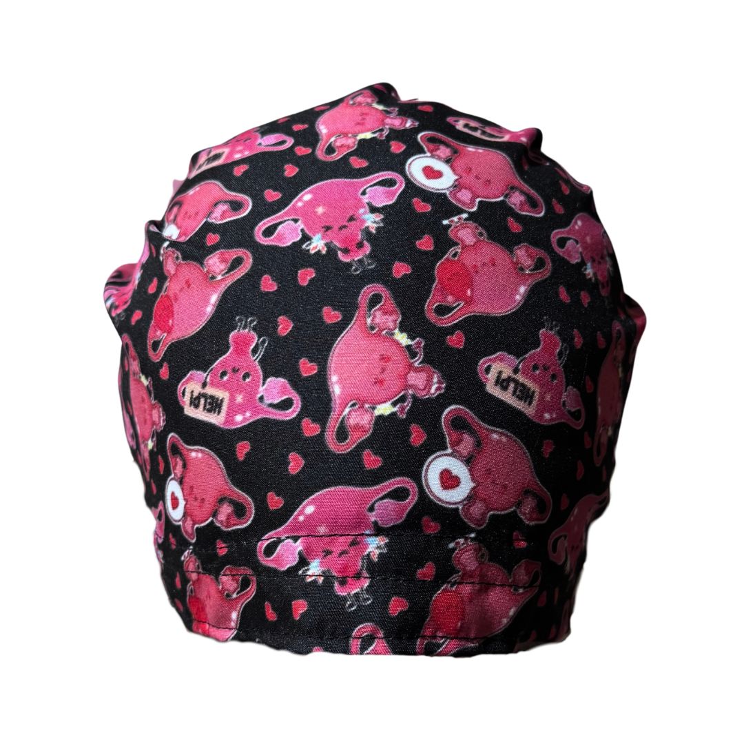 Gorro Medico Quirúrgico Utero Ginecologia Y Obste Listones negro 2