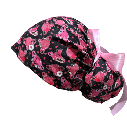 Gorro Medico Quirúrgico Utero Ginecologia Y Obste Listones negro 2