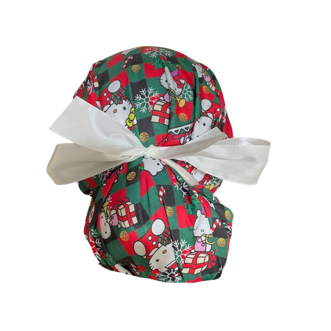 Gorro Quirúrgico Medico - Hello Kitty - Navidad - Listón - Verde