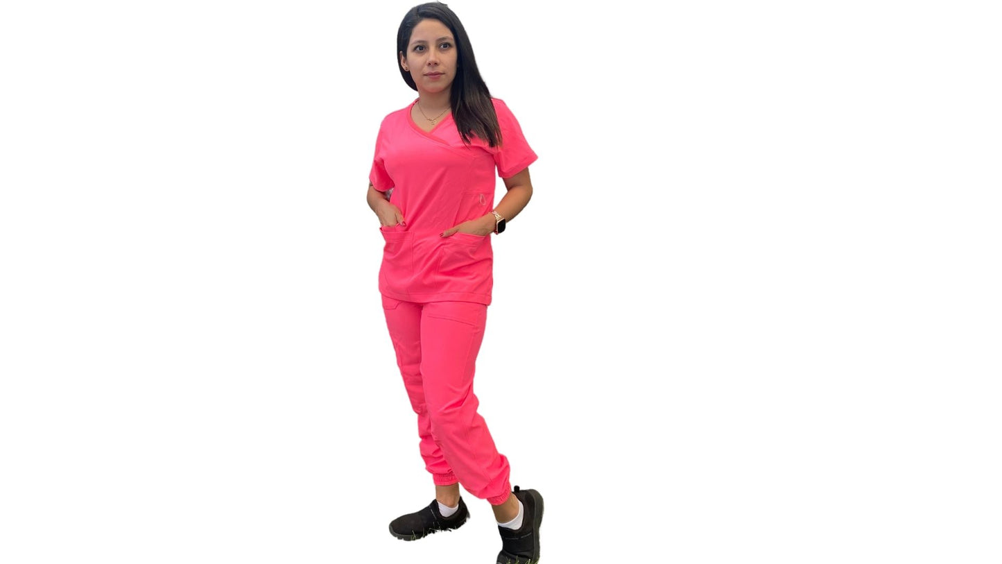 Uniforme Quirúrgico - Mujer - Rosa Fosforescente - Modelo Puebla