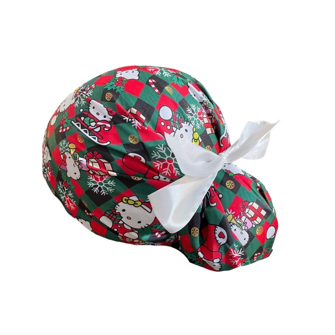 Gorro Quirúrgico Medico - Hello Kitty - Navidad - Listón - Verde