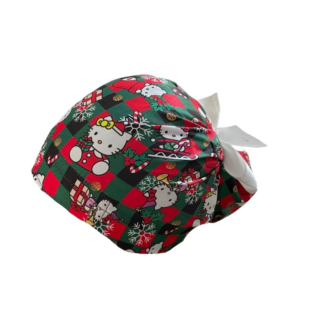 Gorro Quirúrgico Medico - Hello Kitty - Navidad - Listón - Verde