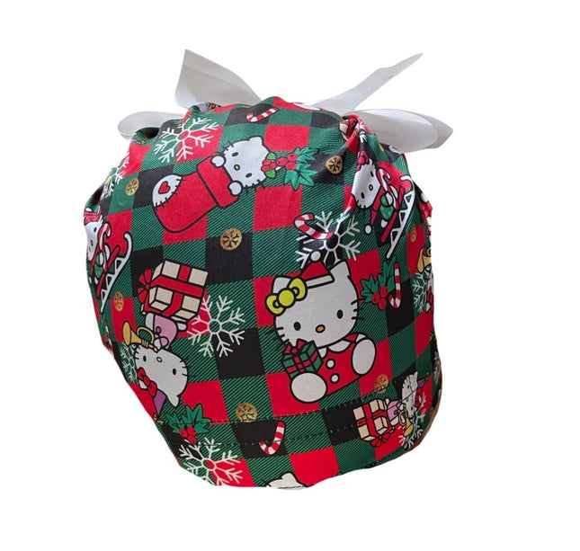 Gorro Quirúrgico Medico - Hello Kitty - Navidad - Listón - Verde