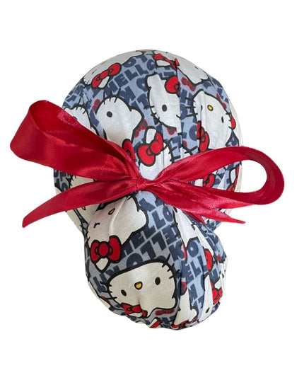 Gorro Quirúrgico Medico - Hello Kitty - Rosa - Listón - Gris 2