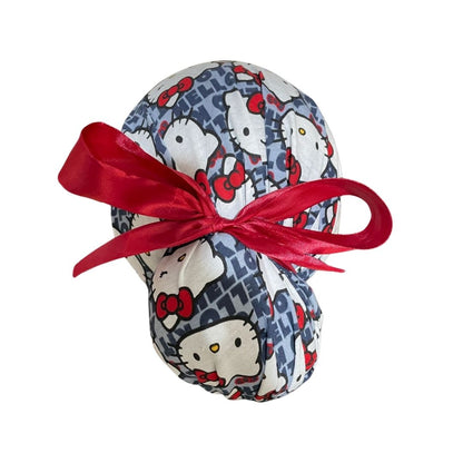 Gorro Quirúrgico Medico - Hello Kitty - Rosa - Listón - Gris 2