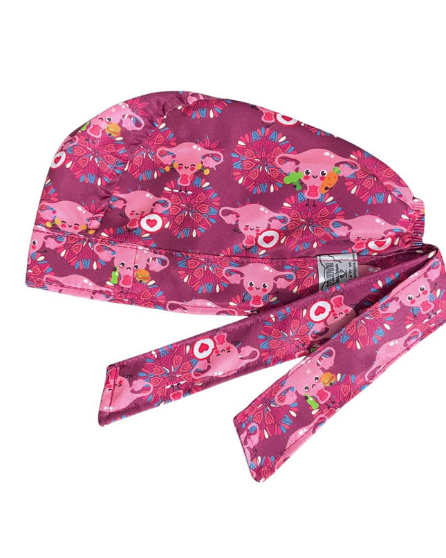 Gorro Quirúrgico - Estampado - Útero - Gorrito Medico - Negro 7
