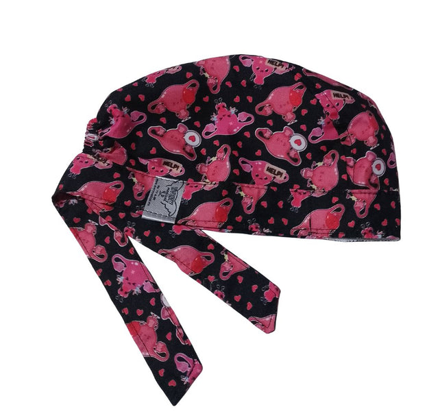 Gorro Quirúrgico Estampado Utero Gorrito Medico uteros corazón