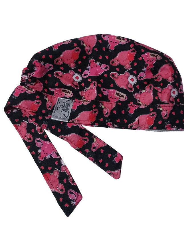 Gorro Quirúrgico Estampado Utero Gorrito Medico uteros corazón