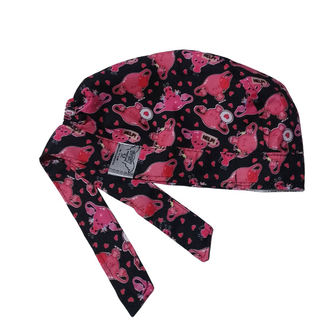 Gorro Quirúrgico Estampado Utero Gorrito Medico uteros corazón
