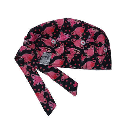 Gorro Quirúrgico Estampado Utero Gorrito Medico uteros corazón