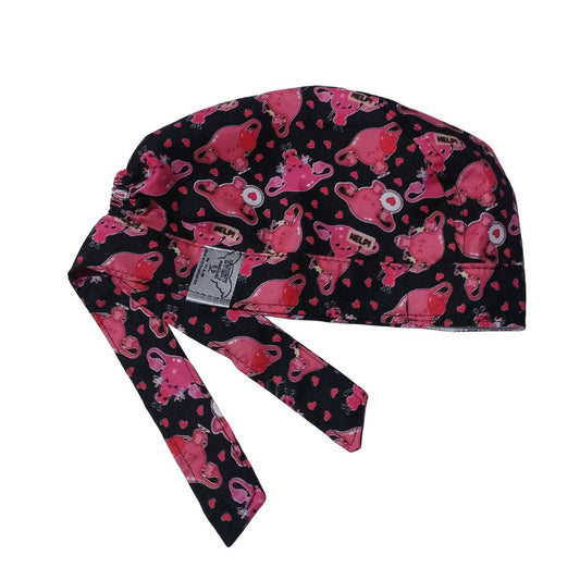 Gorro Quirúrgico Estampado Utero Gorrito Medico uteros corazón
