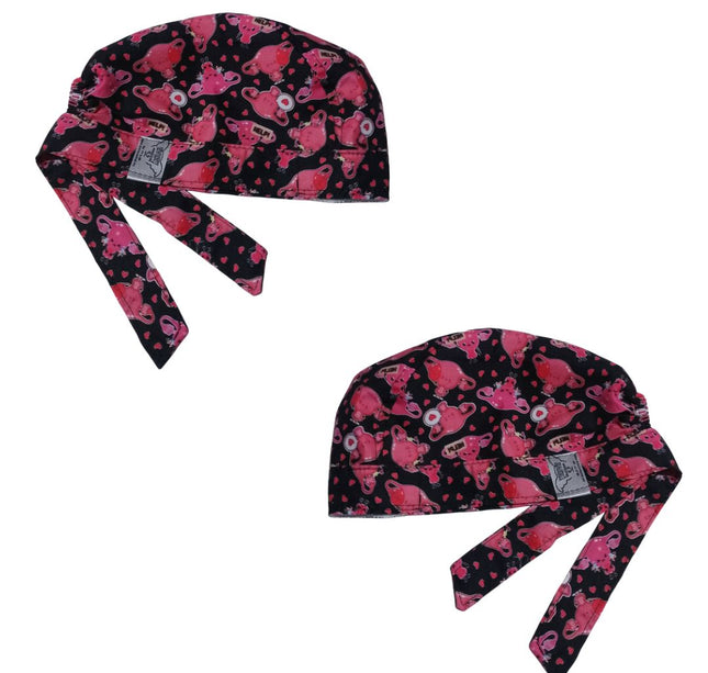 Gorro Quirúrgico Estampado Utero Gorrito Medico uteros corazón