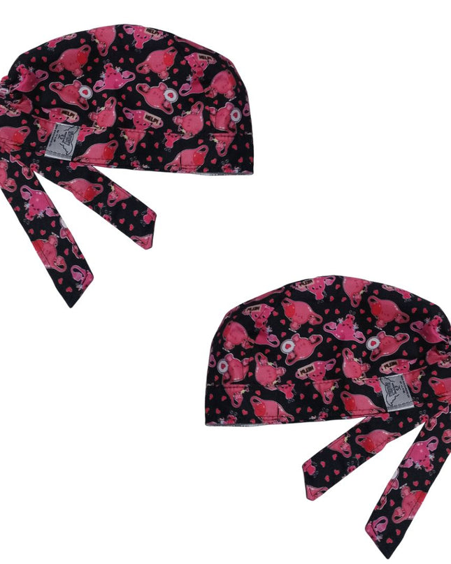 Gorro Quirúrgico Estampado Utero Gorrito Medico uteros corazón