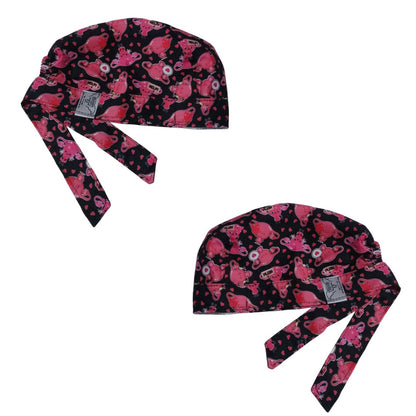 Gorro Quirúrgico Estampado Utero Gorrito Medico uteros corazón
