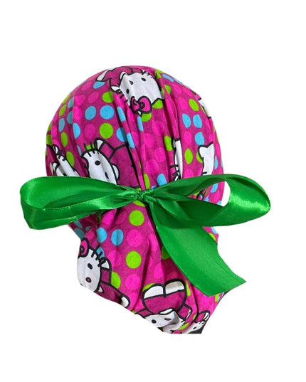 Gorro Quirúrgico Medico - Hello Kitty - Rosa - Listón - Lunares