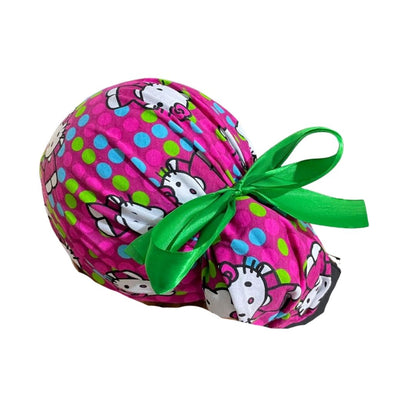 Gorro Quirúrgico Medico - Hello Kitty - Rosa - Listón - Lunares