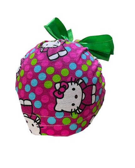 Gorro Quirúrgico Medico - Hello Kitty - Rosa - Listón - Lunares