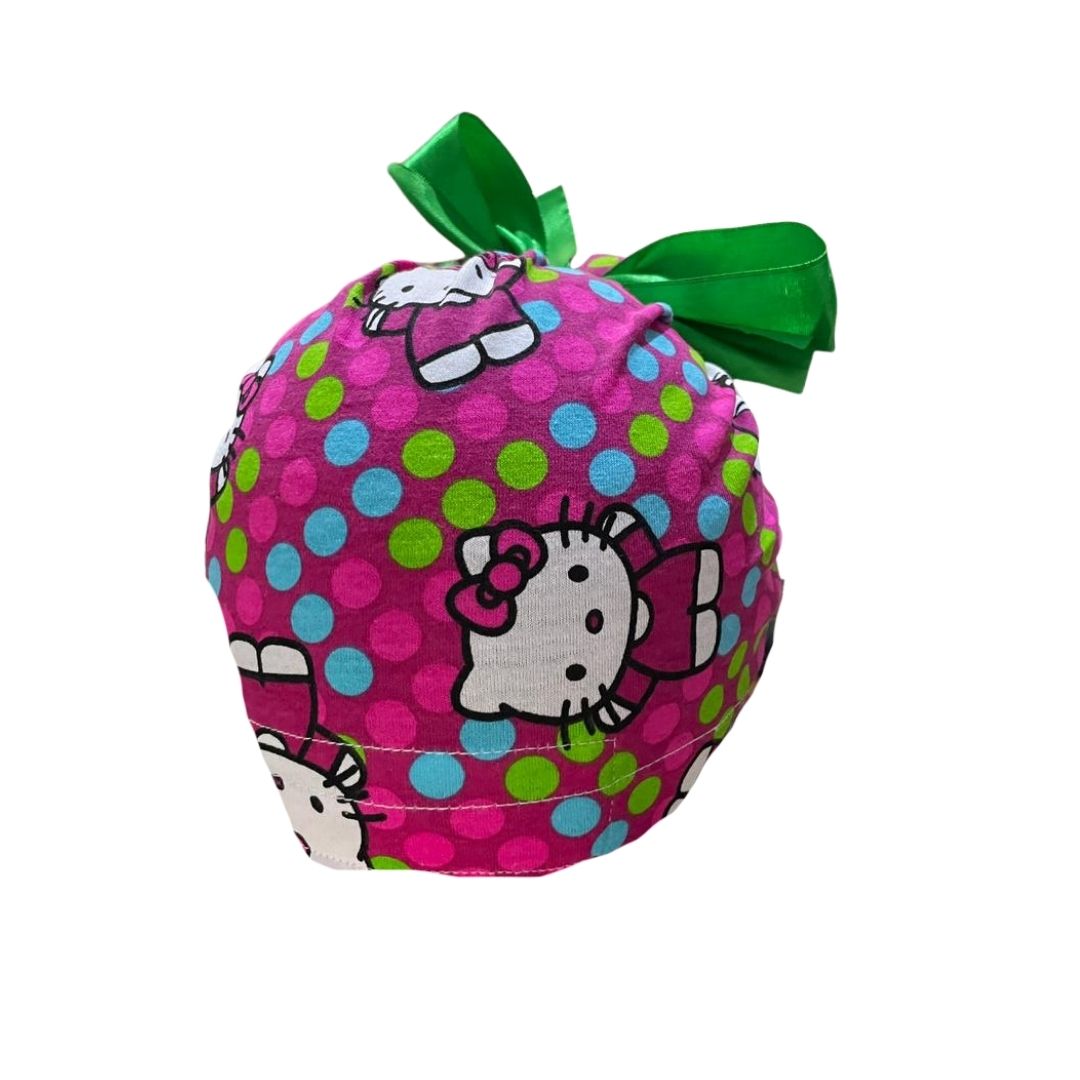 Gorro Quirúrgico Medico - Hello Kitty - Rosa - Listón - Lunares