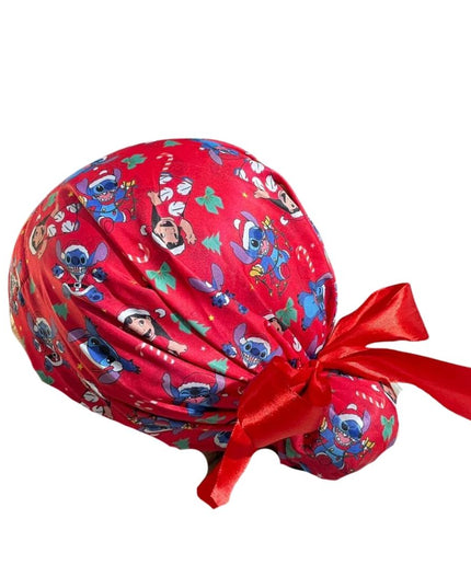 Gorro Quirúrgico Medico - Lilo Y Stitch - Listón - Rojo