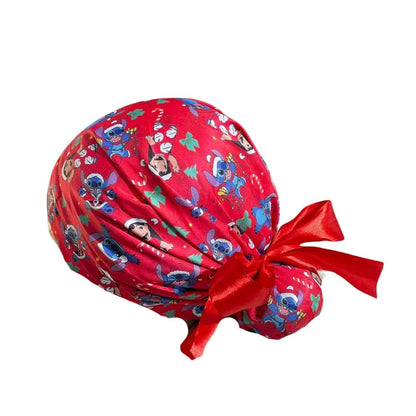 Gorro Quirúrgico Medico - Lilo Y Stitch - Listón - Rojo