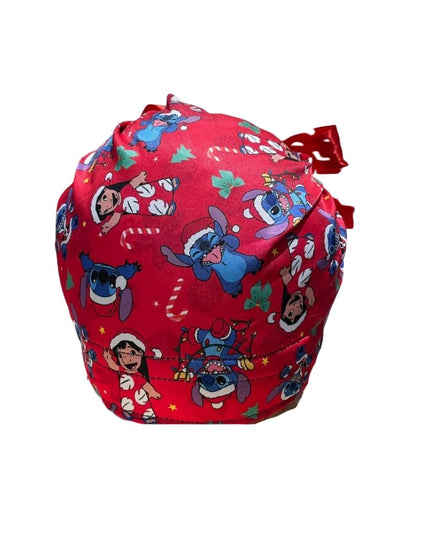 Gorro Quirúrgico Medico - Lilo Y Stitch - Listón - Rojo