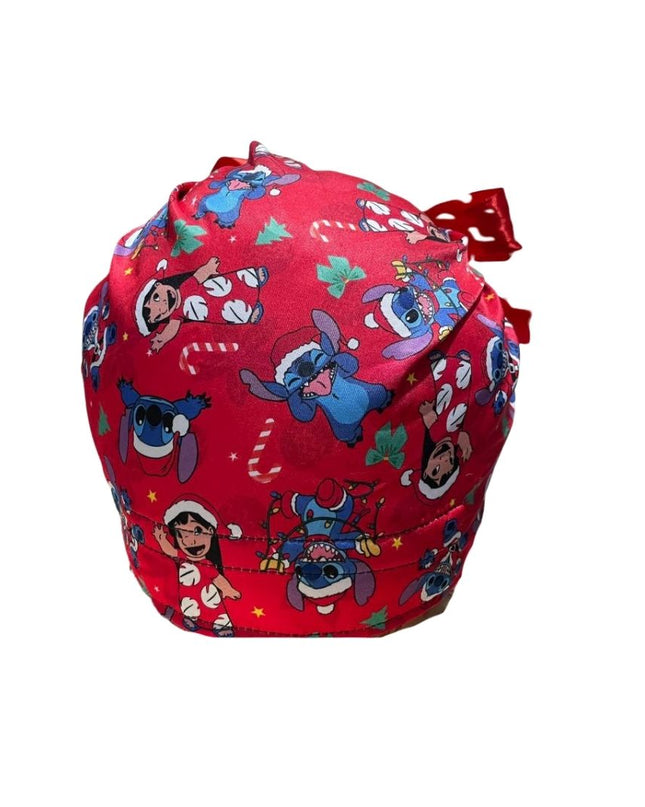 Gorro Quirúrgico Medico - Lilo Y Stitch - Listón - Rojo