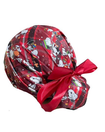 Gorro Quirúrgico Medico - Snoopy - Listón - Navidad