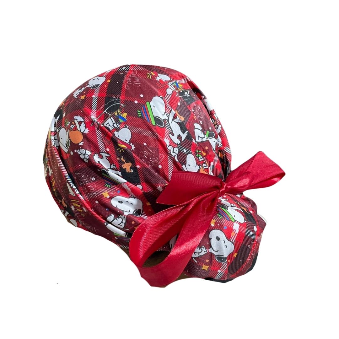 Gorro Quirúrgico Medico - Snoopy - Listón - Navidad