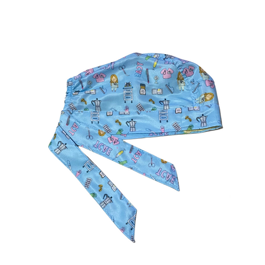 Gorro Quirúrgico Estampado Enfermera Saturada -antifuidos CELESTE