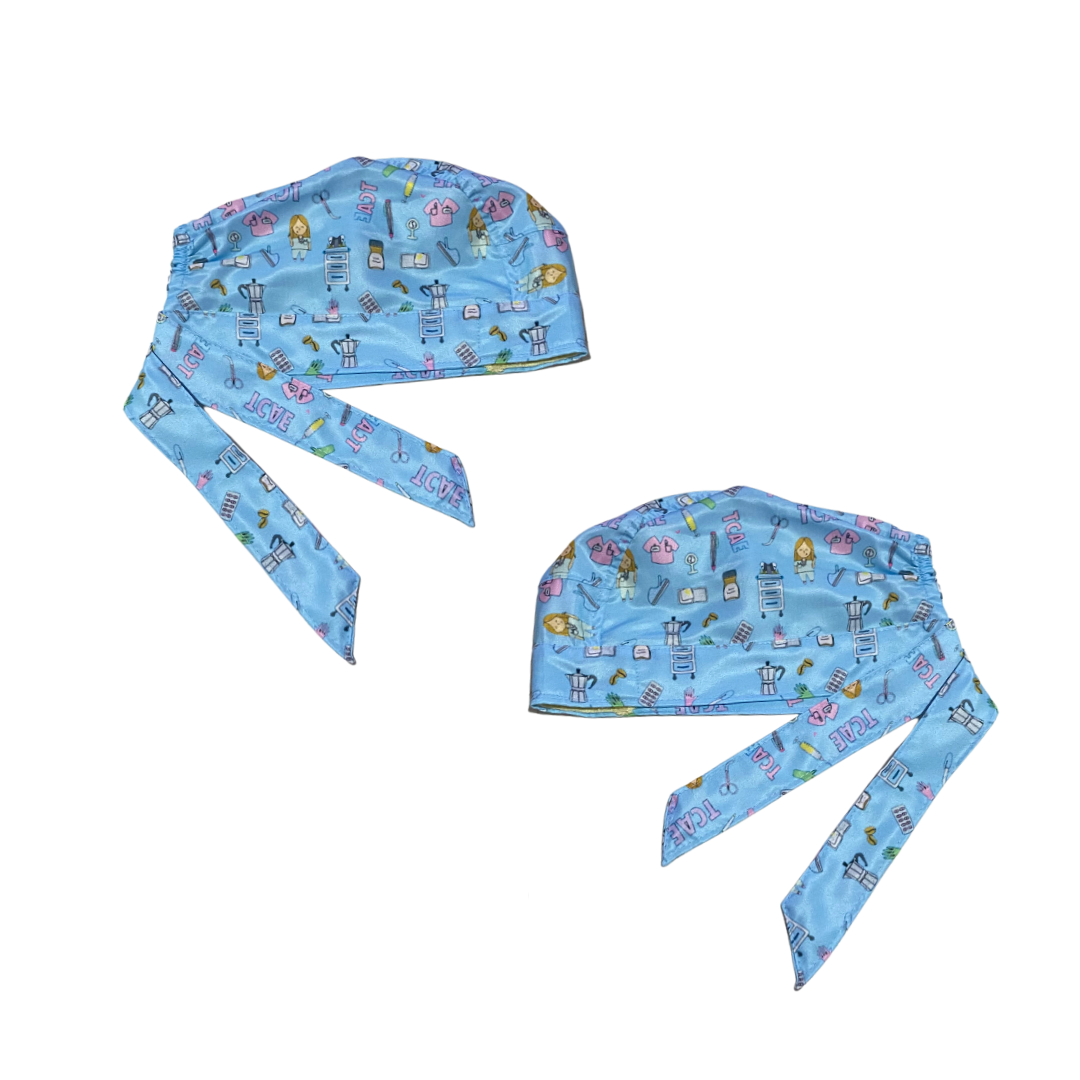 Gorro Quirúrgico Estampado Enfermera Saturada -antifuidos CELESTE