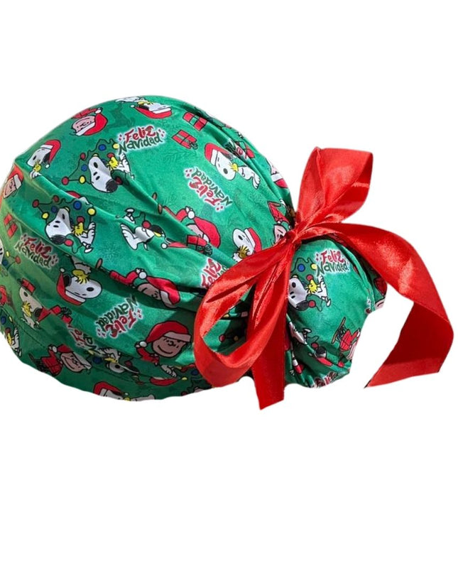 Gorro Quirúrgico Medico - Snoopy - Listón - Navidad 2