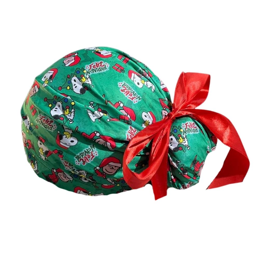 Gorro Quirúrgico Medico - Snoopy - Listón - Navidad 2