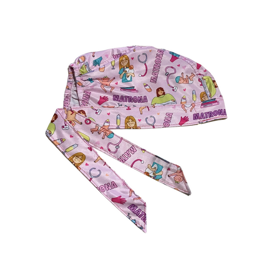 Gorro Quirúrgico Estampado Enfermera Saturada -antifuidos ROSA