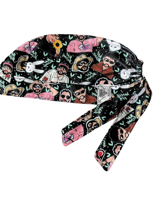 Gorro Quirúrgico - Estampado - Bad Bunny - Negro2