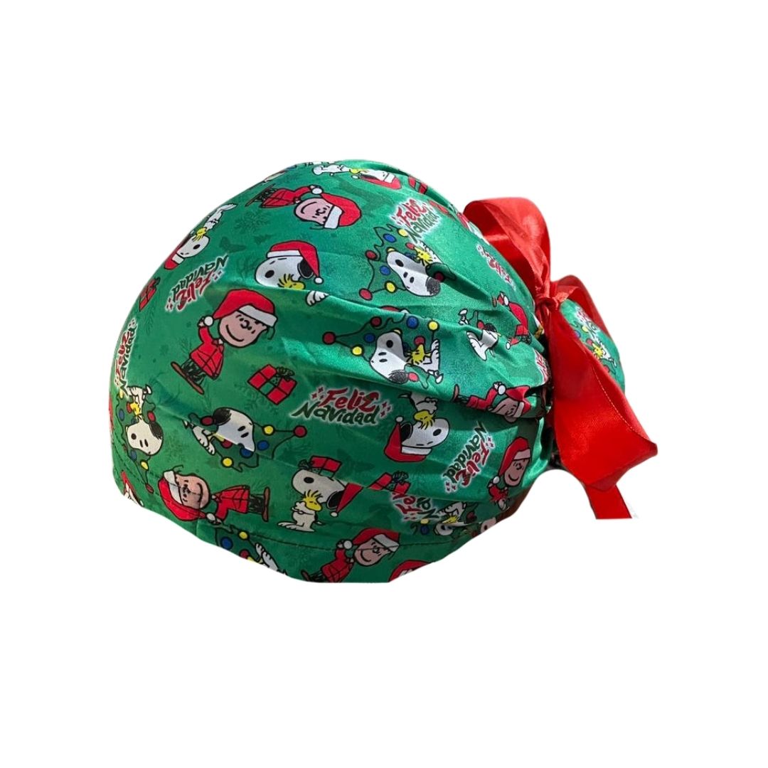 Gorro Quirúrgico Medico - Snoopy - Listón - Navidad 2