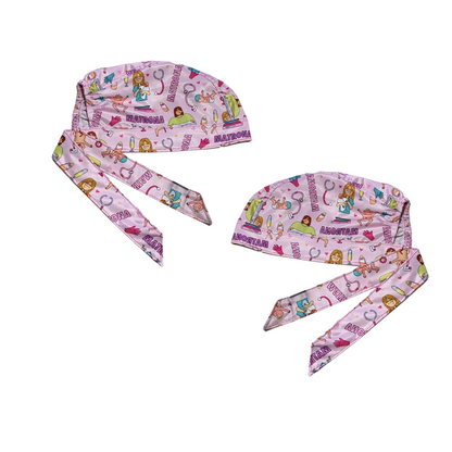Gorro Quirúrgico Estampado Enfermera Saturada -antifuidos ROSA