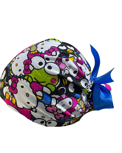 Gorro Quirúrgico Medico - Hello Kitty - Rosa - Listón - Blanco