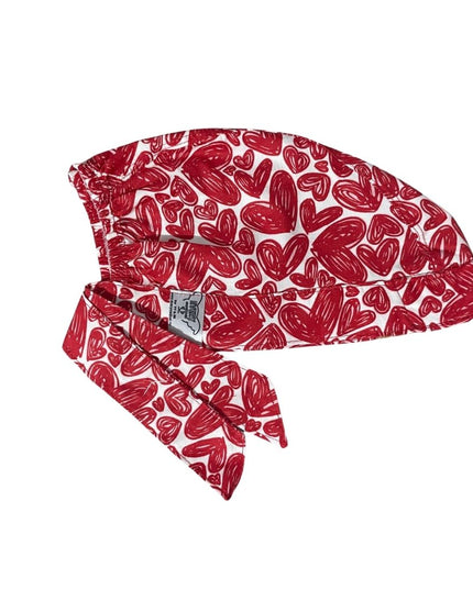 Gorro Medico Quirúrgico - Corazones - Blanco
