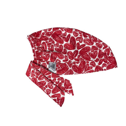 Gorro Medico Quirúrgico - Corazones - Blanco