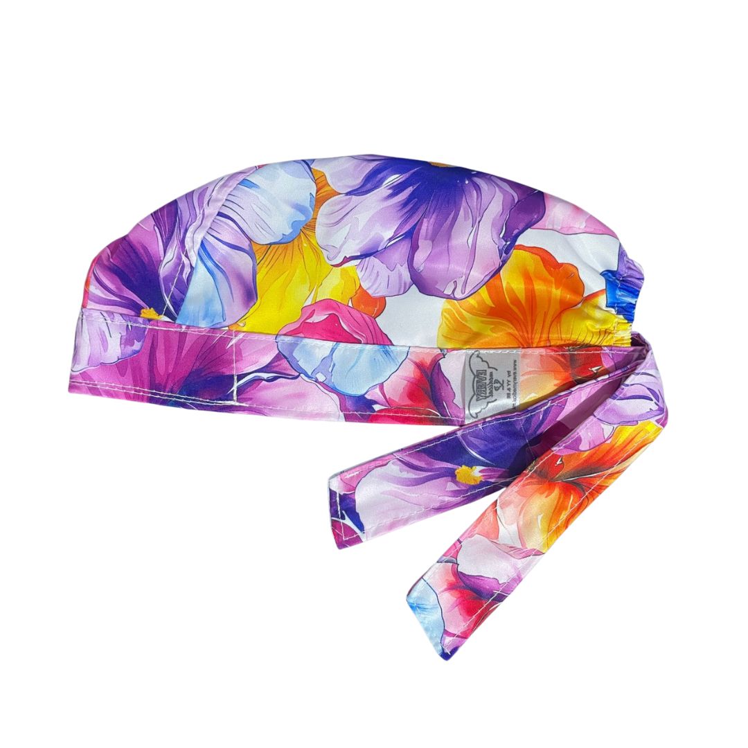 Gorro Medico Quirúrgico - Rosas - Flores - Lila